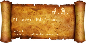 Altschul Márton névjegykártya