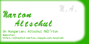 marton altschul business card